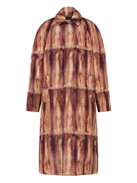  Moschino Abstract Printed Coat - Brown 