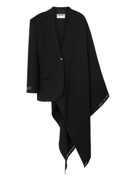  Moschino Asymmetric-drape Wool Coat - Black 