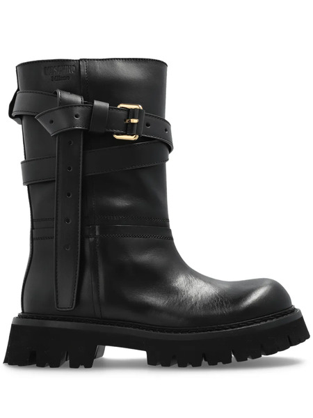  Moschino Buckle-strap Boots - Black 