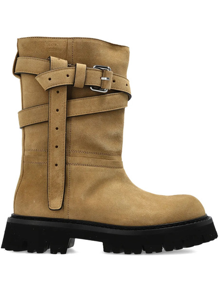  Moschino Buckle-strap Boots - Neutrals 