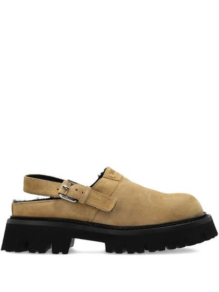  Moschino Buckle Strap Mules - Neutrals 