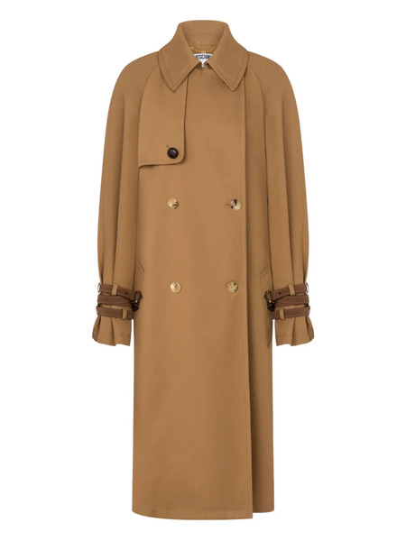  Moschino Buttoned-cuff Double-breasted Coat - Neutrals 