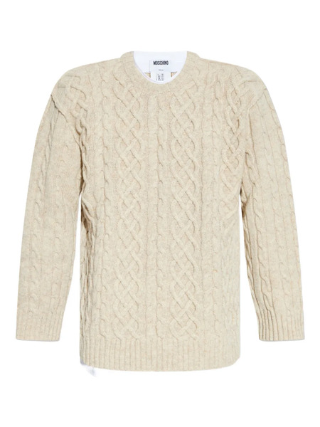  Moschino Cable-knit Virgin-wool Sweater - Neutrals 