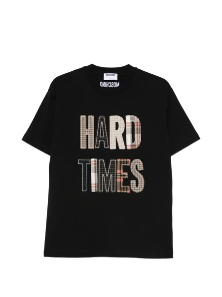  Moschino Check-patchwork T-shirt - Black 