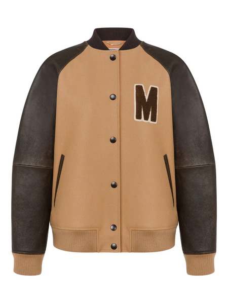  Moschino Contrast-sleeves Bomber Jacket - Brown 