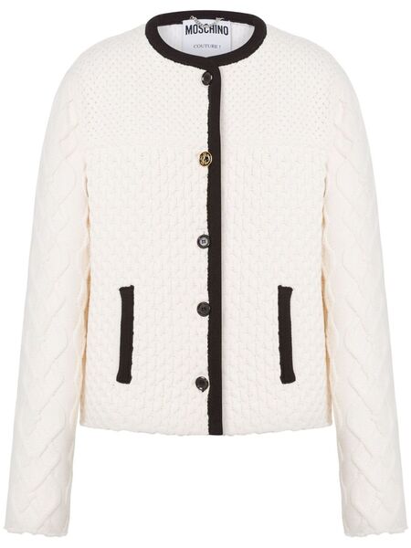  Moschino Contrasting-trim Jacket - White 
