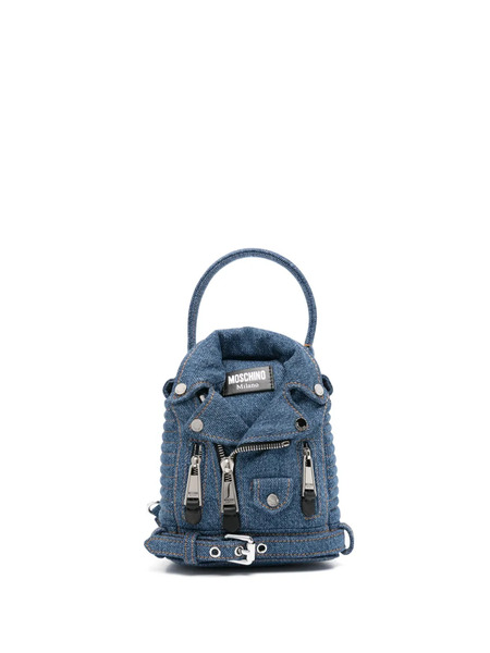  Moschino Denim Biker Backpack - Blue 