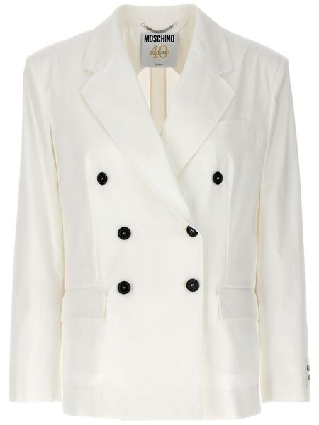  Moschino Double-breasted Blazer - White 