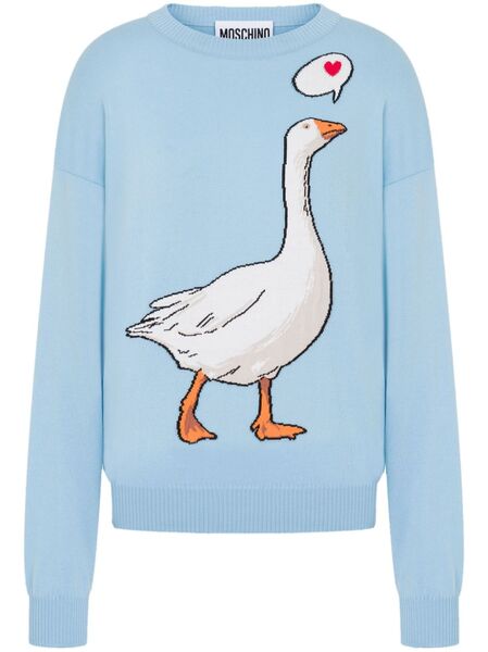  Moschino Goose-motif Sweater - Blue 
