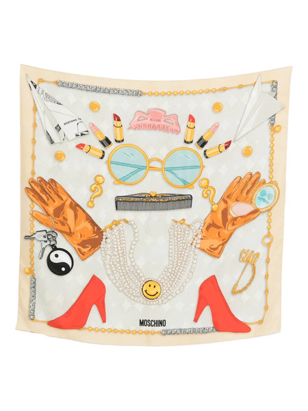  Moschino Graphic-print Scarf - Neutrals 