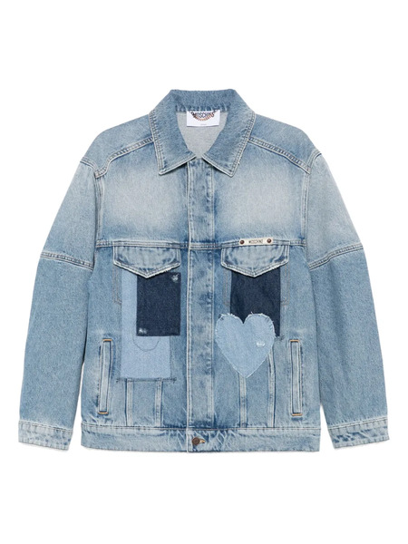  Moschino Heart-patch Denim Jacket - Blue 