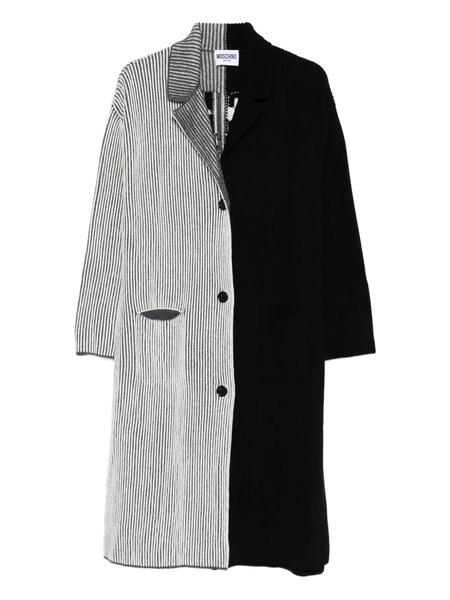  Moschino Jeans Colourblock Knitted Coat - Black 