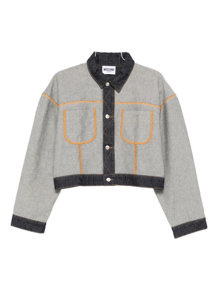  Moschino Jeans Contrast-stitching Denim Jacket - Grey 