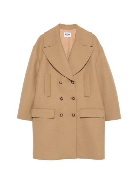  Moschino Jeans Double-breasted Coat - Brown 