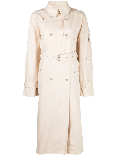  Moschino Jeans Double-breasted Trench Coat - Neutrals 