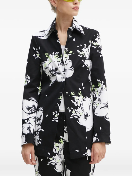  Moschino Jeans Floral-print Denim Jacket - Black 
