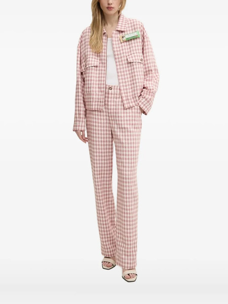  Moschino Jeans Gingham-check Flap-pocket Jacket - Red 