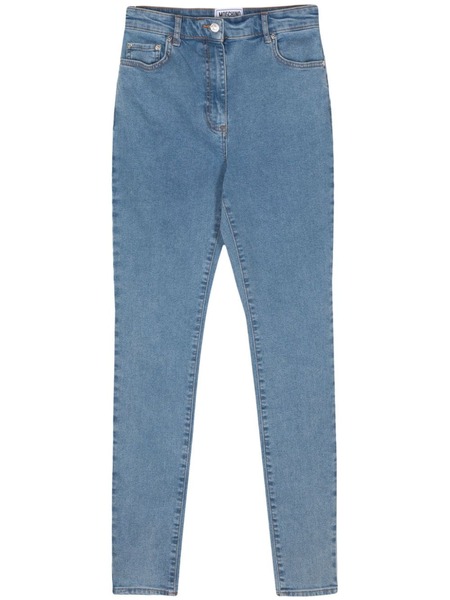  Moschino Jeans Logo-engraved Button Jeans - Blue 