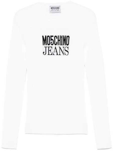  Moschino Jeans Logo-jacquard Top - White 