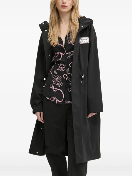  Moschino Jeans Logo-patch Hooded Jacket - Black 
