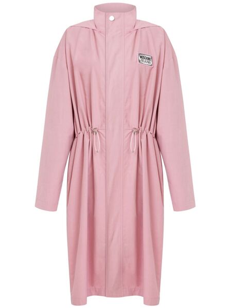  Moschino Jeans Logo Patch Parka - Pink 