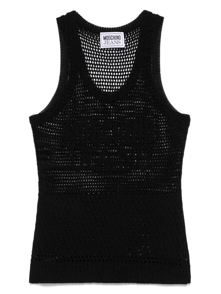  Moschino Jeans Open-knit Top - Black 