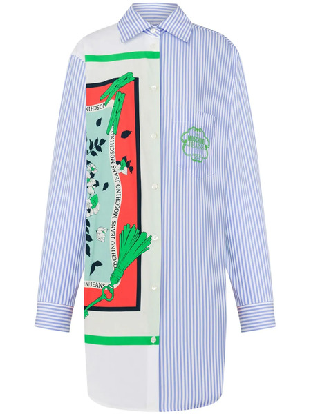 Moschino Jeans Patchwork Shirt Dress - Blue 