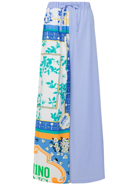  Moschino Jeans Patchwork Wide-leg Trousers - Blue 