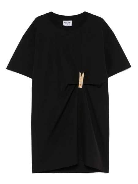  Moschino Jeans Peg-patch Midi Dress - Black 