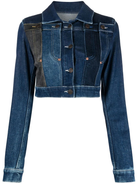  Moschino Jeans Pointed-flat Collar Cotton-blend Jacket - Blue 
