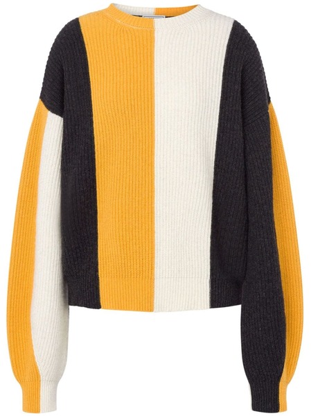  Moschino Jeans Striped Ribbed Jumper - Yellow 