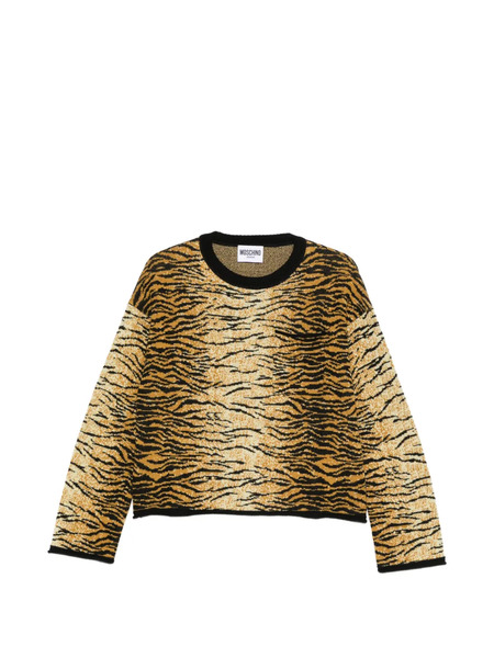  Moschino Jeans Tiger-print Sweater - Yellow 