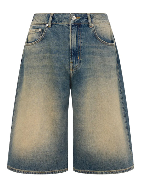  Moschino Jeans Whiskering-effect Denim Shorts - Blue 