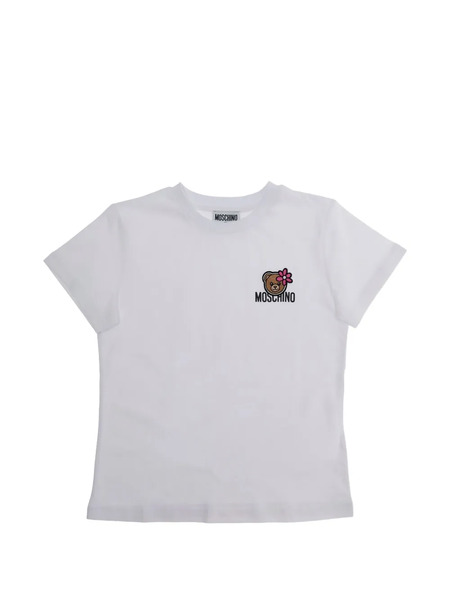  Moschino Kids Bear Appliqué T-shirt - White 