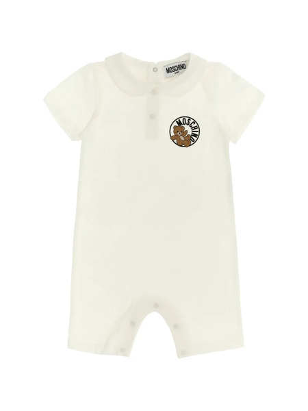  Moschino Kids Bear-patch Jumpsuit - Neutrals 