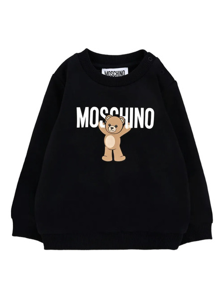  Moschino Kids Bear-print Crew-neck Sweatshirt - Black 