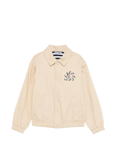  Moschino Kids Buttoned Graphic Jacket - Neutrals 