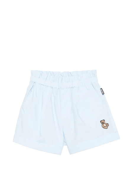  Moschino Kids Elasticated Embroidered Shorts - Blue 