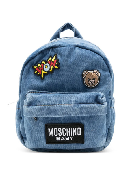  Moschino Kids Logo-patch Backpack - Blue 