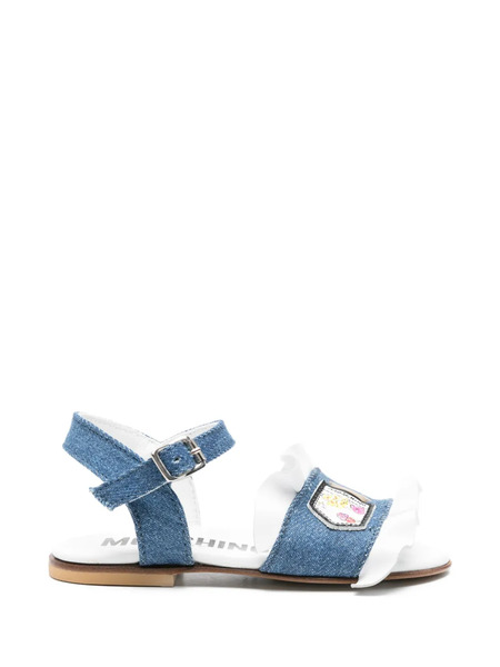  Moschino Kids Ruffled Strap Sandals - Blue 