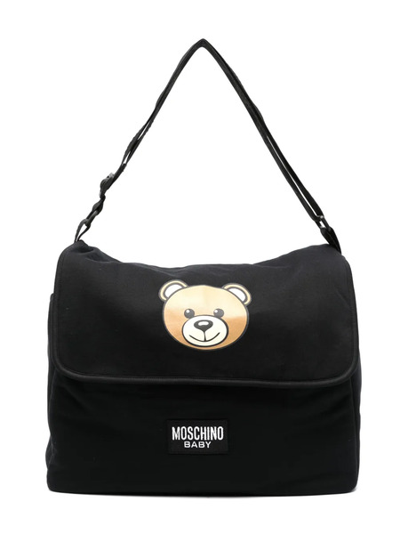  Moschino Kids Teddy Bear Cotton Diaper Bag - Black 