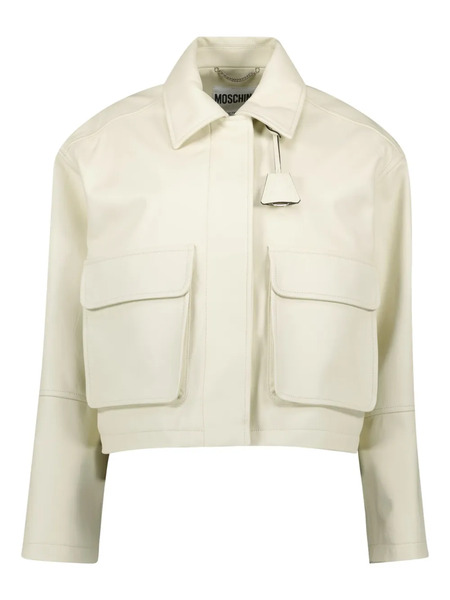  Moschino Leather Jacket - Neutrals 