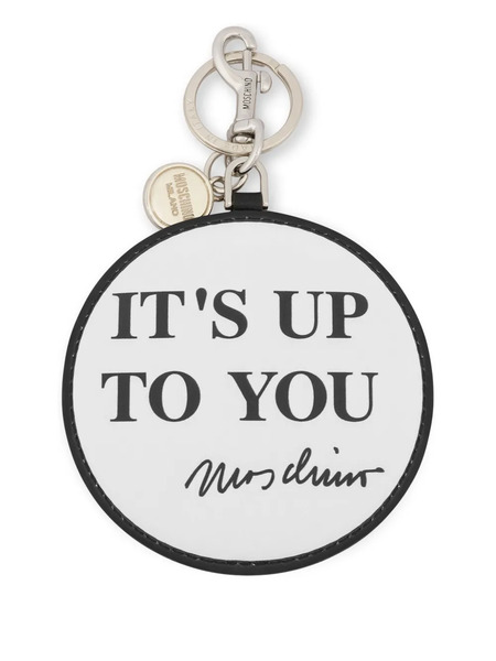  Moschino Leather Keyring - White 