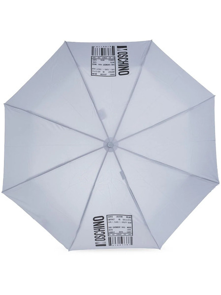  Moschino Logo-barcode-print Compact Umbrella - Grey 