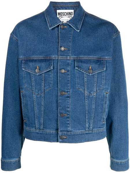 Moschino Logo-embroidered Denim Jacket - Blue 