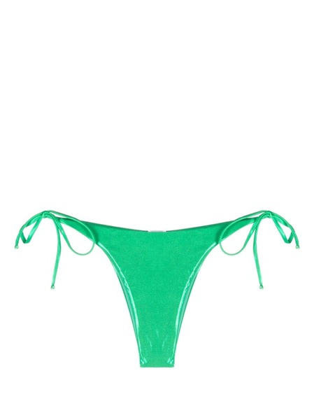  Moschino Logo-patch Side-tie Bikini Bottoms - Green 