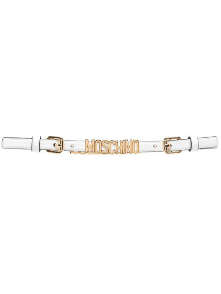  Moschino Logo Plaque Chain Belt - Yellow 