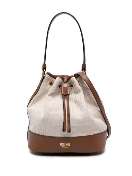  Moschino Monogram-jacquard Bucket Bag - Neutrals 
