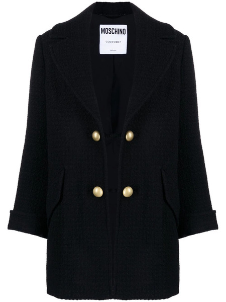  Moschino Open-front Virgin Wool Coat - Black 