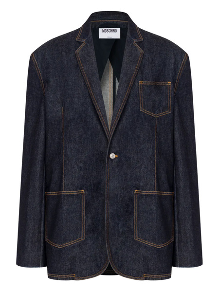  Moschino Patch-pocket Denim Blazer - Blue 